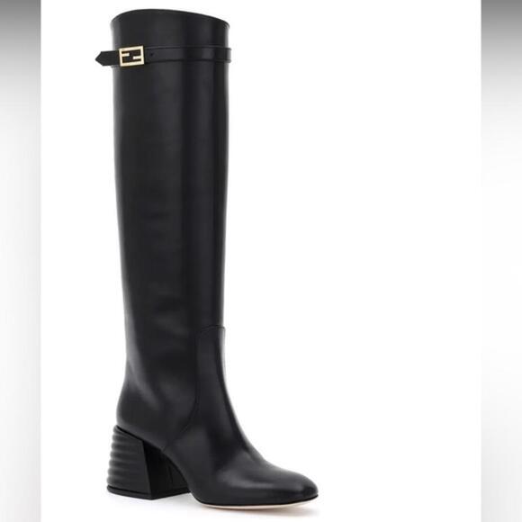 Fendi Buckle detail Block heel Knee high boots size 36EU‎ - Picture 1 of 12